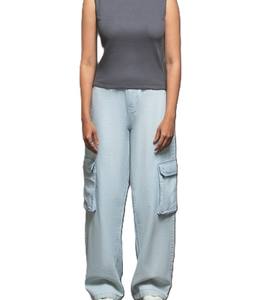 Pantalones para correr cómodos para mujer al por mayor, tejido de lana transpirable, ajuste regular, cintura alta, cierre de cordón, patrón de camuflaje - Product Image 5