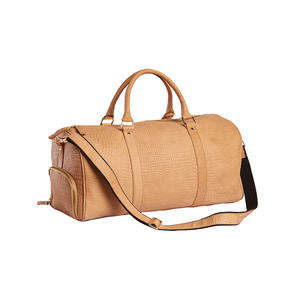 Nueva temporada para hombre, bolsa de viaje de fin de semana de viaje de lona de cuero deportivo para hombre con bolsillo húmedo, bolsa pequeña de gimnasio - Product Image 5