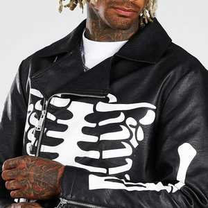 Veste en cuir de motard pour homme en matériau imperméable et confortable Bonne qualité Produit le plus exigeant Veste en cuir pour homme - Product Image 5