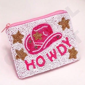Monedero grande de Howdy, billetera personalizada con cuentas de semillas, hermoso regalo para mamá, diseño de corazones para niñas - Product Image 1