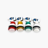 Juego de 4 Botones Redondos para Arcade con Luz LED, Microinterruptor 1NO, Plástico, Clasificación IP54, 12V