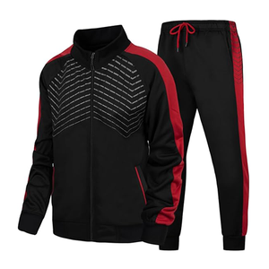 Vêtements de sport décontractés d'hiver personnalisables en deux pièces, couleur unie, coupe-vent, sweat-shirt lourd, pantalon de survêtement, impression gonflée tendance - Product Image 1