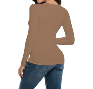 เสื้อแขนยาวคอกลมแขนยาวสำหรับผู้หญิงเสื้อยืดแขนยาว - Product Image 3