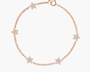 Pulsera Starry Diamond Star Stations con Diamantes Naturales de 0.31 Ct, Color G-H, Claridad VS-SI, Oro Sólido de 14K, Joyería Celestial - Product Image 1