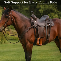 Selle de cheval en cuir western de qualité supérieure |   Arbre en fibre de verre durable et confortable |   Équipement d'équitation Trail Ranch, qualité d'exportation