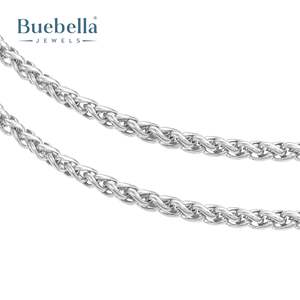 Offre Spéciale argent 925 plaqué or blanc 14 carats 3mm Franco chaîne tour de cou ensemble pour hommes colliers de qualité supérieure - Product Image 4