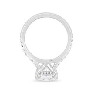 Bague en or blanc avec diamant de laboratoire taille princesse de 1,40 ct, halo caché et bande pavée, certifiée IGI - Product Image 6