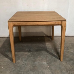 Table à manger en teck massif de luxe, finition naturelle contemporaine, table carrée pour cuisine, petit appartement, café, bistrot - Product Image 6