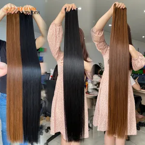 100% máquina Remy doble trama hueso recto extensiones de cabello de alta calidad de fabricación de Vietnam