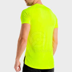 T-shirt de sport pour homme en polyester/coton uni, sur mesure, avec logo personnalisé, marque privée, séchage rapide, respirant - Product Image 2