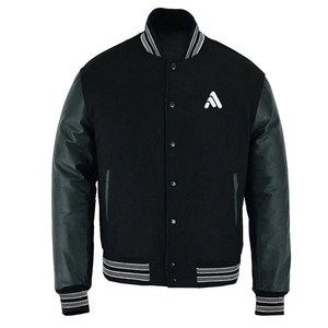 Chaqueta Universitaria Unisex de Lana con Mangas Personalizadas, Bordado de Parches, Chaqueta Deportiva de Invierno Resistente al Viento - Product Image 5
