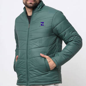 Veste d'hiver matelassée pour homme en nylon/polyester respirant et écologique, avec logo frontal, couleurs personnalisées - Haute qualité, meilleur prix - Product Image 4