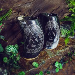 Handcrafted Natural Viking Carving Drinking Horn Beer and Coffee <b>Mug</b> for Home Hotel Restaurants From World Craft Impex India . - Product Image 1