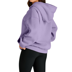 Sudadera con capucha de lana de algodón 100% para mujer, alta calidad, HeavyGSM, transpirable, cómoda, superventas, estampado de invierno bordado - Product Image 4