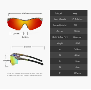 Lunettes de soleil polarisées légères pour hommes, verres TAC UV400, monture demi-cerclée carrée, coupe-vent, pour le cyclisme, la conduite et les sports de plein air - Product Image 3
