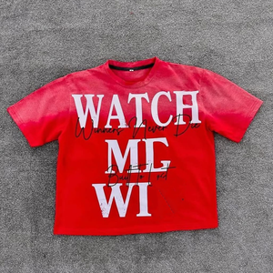 Camiseta DTG personalizada de peso pesado 300GSM de algodón Vintage lavado ácido, camisetas de fabricante de gran tamaño para hombres, impresión personalizada - Product Image 1