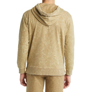 Sweat-shirts à capuche surdimensionnés en coton lourd délavé à l'acide avec logo personnalisé, sans cordons, couleur unique - Product Image 4