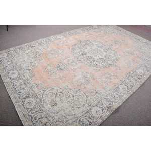 Tapis turc vintage 6,6x10,6 pi (202x322 cm), tapis uni gris orange - Product Image 2