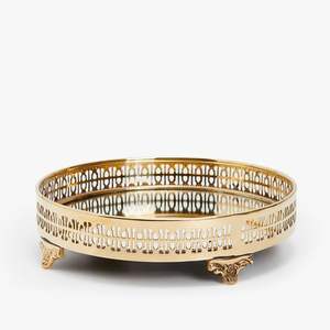 Precio al por mayor Bandeja de latón de lujo con detalles de monedas para Eid Iftar Ramadán Regalos y centro de mesa decorativo para el hogar Acento - Product Image 4