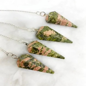 <b>High</b> Quality Natural Unakite Crystal Pendulum | <b>Healing</b> Dowsing Divination Stone | Chakra Reiki Energy Tool - Product Image 4