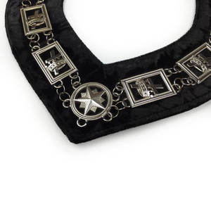 Daughters Of Sphinx Collar de cadena chapado en oro en terciopelo negro Masonic Royal Arch Past Sumo Sacerdote Collares de cadena personalizados - Product Image 2