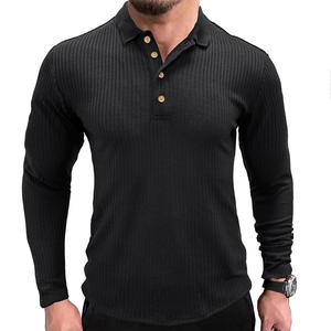 Polo de invierno 2024 para hombre, Color sólido, manga corta, cremallera, cuello vuelto, ropa de calle informal, Tops para hombre - Product Image 1