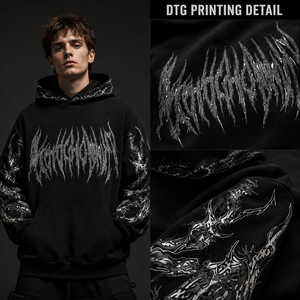 <span class=keywords><strong>Felpa</strong></span> con Cappuccio Y2K Personalizzata con Stampa Integrale, Streetwear Gotico da Uomo, <span class=keywords><strong>Felpa</strong></span> Oversize con Grafica, Pullover con Stampa Teschio in Stile Dark - Product Image 5