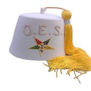 Étui pour chapeau Fez maçonnique Shriner, personnalisable OEM, 100% laine, broderie à la main, strass, usage quotidien en extérieur, couleurs et tailles personnalisées - Product Image 1