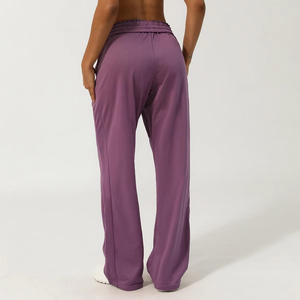 Wholesale Custom New Arrived High Waist Fleece Cotton Polyester <b>Women</b> <b>Joggers</b> Softer <b>Flare</b> Sweatpants - Product Image 5