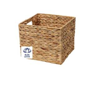 Panier en jacinthe naturelle Lotus bleu, rangement et décoration tissés à la main - Product Image 6