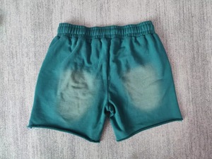 Shorts pour hommes en polyester/coton, taille élastique, délavage acide, longueur genou, motif personnalisé style streetwear, respirant et écologique - Product Image 2