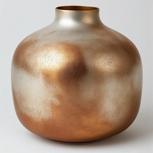 Jarrón artístico de aluminio hecho a mano con acabado dorado pulido y forma delgada, perfecto para salas de estar de lujo y Premium - Product Image 3