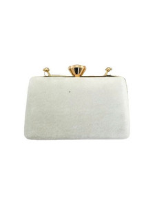 Direct India Elegant Vintage Lady Satin Bridal Purse Hand Embroidered Golden <b>White</b> Beads Best Quality Women's Fashion <b>Clutches</b> - Product Image 5