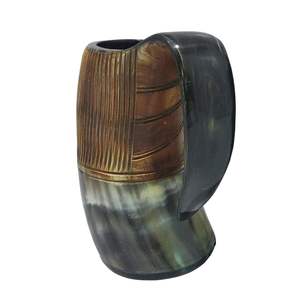 Mug en corne de bœuf polie de luxe, forme naturelle, écologique, anti-fuite, pour bière et vin, cadeau de vacances - Product Image 2