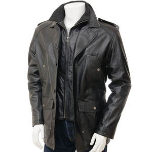Veste d'hiver pour homme en cuir véritable, haute qualité, tendance, respirante, imperméable, coupe-vent, design OEM personnalisé, vente chaude - Product Image 1