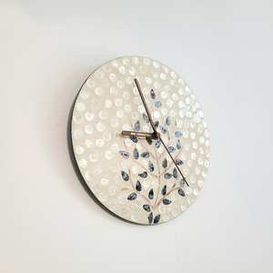 Best Selling <b>Wall</b> Hanging <b>Clock</b> Handmade Natural Wicker Rattan <b>Clocks</b> With <b>Unique</b> Beautiful Mother of Pearl - Product Image 4