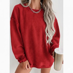 Dear-Lover Vente en gros OEM ODM Personnalisé Sweat-shirt oversize à col rond en maille côtelée décontracté d'hiver avec sequins brodés vierges - Product Image 5