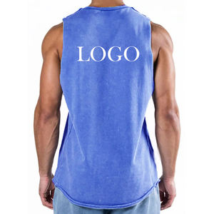 Le Choix Préféré de Mark : Débardeur de Sport Décontracté pour Homme, Coupe Oversize, Broderie Unie, Respirant, 100% Coton, Gilet de Fitness Lavé, Sans Manches - Product Image 2