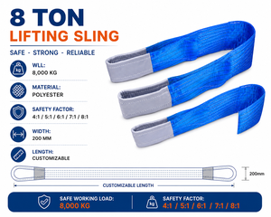 Eslinga Plana de Poliéster de Alta Resistencia de 8 Toneladas, Resistente a la Abrasión, Servicio de Fabricación Personalizada - Product Image 4