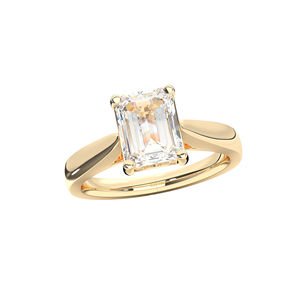 Bague de fiançailles Halo émeraude cultivée en laboratoire 2.00 ct romantique Bague en diamant OEM de luxe en or rose 14 carats Vente en gros Bague en diamant romantique - Product Image 3