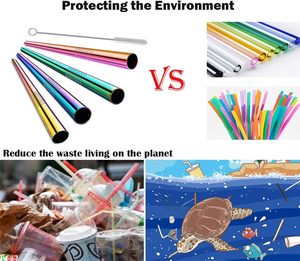 อุปกรณ์สำหรับบาร์ค็อกเทลแบบมีหางปลาทำจากสเตนเลสใช้ซ้ำได้พร้อมแปรงทำความสะอาด - Product Image 3