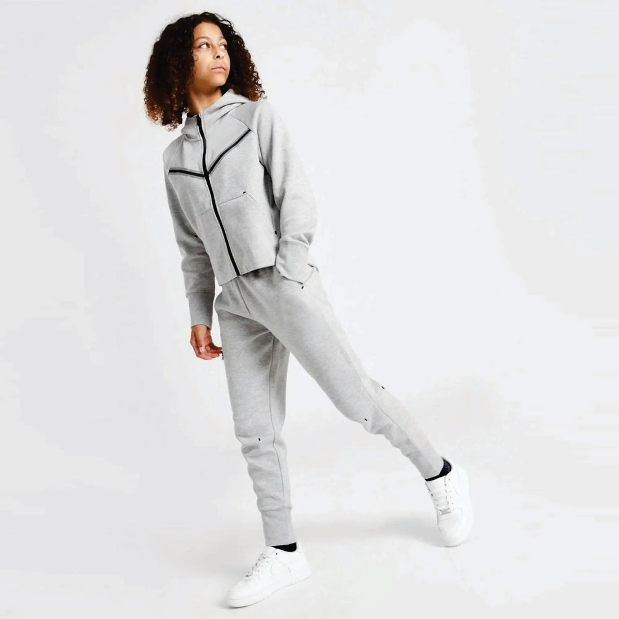 Colore personalizzato ragazze tuta donna tuta in velluto 2 pezzi Sweat Set Junior Tech Fleece tuta Jogger Sportswear