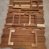 Plateau de service à 3 niveaux en bois d'acacia pour fête, table de dessert pliable, présentoir pour fête du 4 juillet, mariage, Noël en provenance du Vietnam