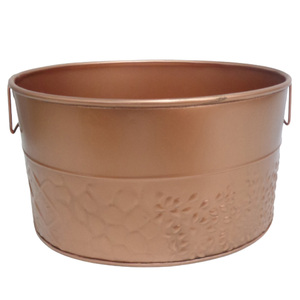 Juego decorativo para interiores y exteriores de 2 macetas ovaladas de Metal, maceta antigua de cobre para decoración del hogar y el Hotel - Product Image 6