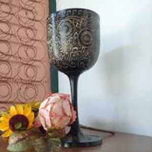 Elegant Silver and Golden Plated Brass Wine <b>Goblet</b> Metal <b>Goblet</b> with Premium Plating - Product Image 1