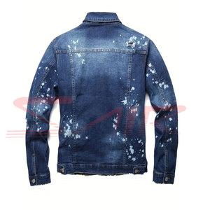 Chaqueta de Mezclilla Negra Casual para Hombre, Tejida 100% Algodón, con Logotipo Personalizado, Tallas Grandes, Venta al Por Mayor, Invierno - Product Image 2
