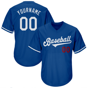 Maillot de baseball personnalisé pour hommes, chemises décontractées à boutons, manches courtes, uniforme de sport d'équipe actif, col en V, respirant, 100% polyester - Product Image 1