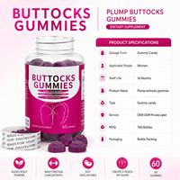 Bonbons Gommeux Premium pour l'Amélioration des Fesses, Courbes Attrayantes, Lifting Efficace des Fesses, Agrandissement des Hanches, Récupération Post-Liposuccion, Vitamines BBL pour Femmes, 60 Unités
