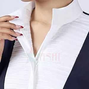 Chemise d'équitation professionnelle pour femmes, manches courtes, imperméable, coupe-vent, matière Spandex/Polyester, fermeture éclair - Product Image 4