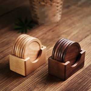 Vente chaude Classique Hêtre Bois Coaster Titulaire Carré Conception pour Thé et Café Naturel Hêtre Bois Mug Pads Tapis - Product Image 4